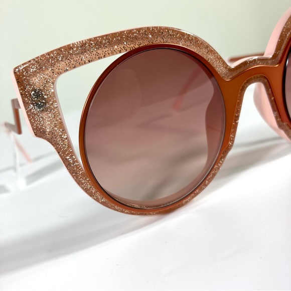 NWT Fendi FF 0137/S 0NUG Orange/Pink Glitter Cat Eye Sunglasses main image 11